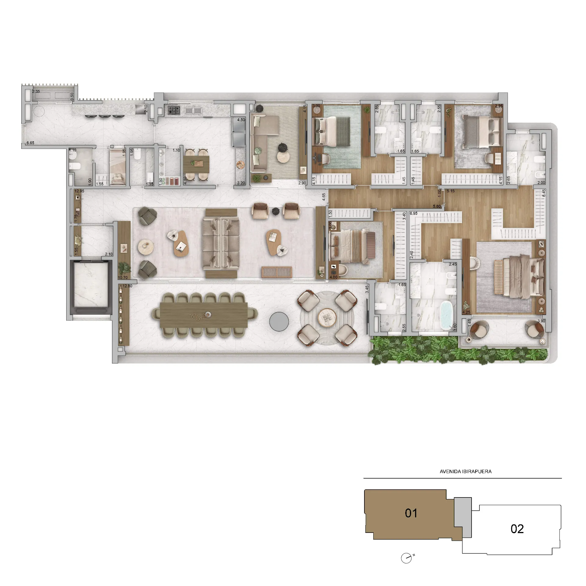 Padrão 320m² | 4 Suítes + Sala Íntima