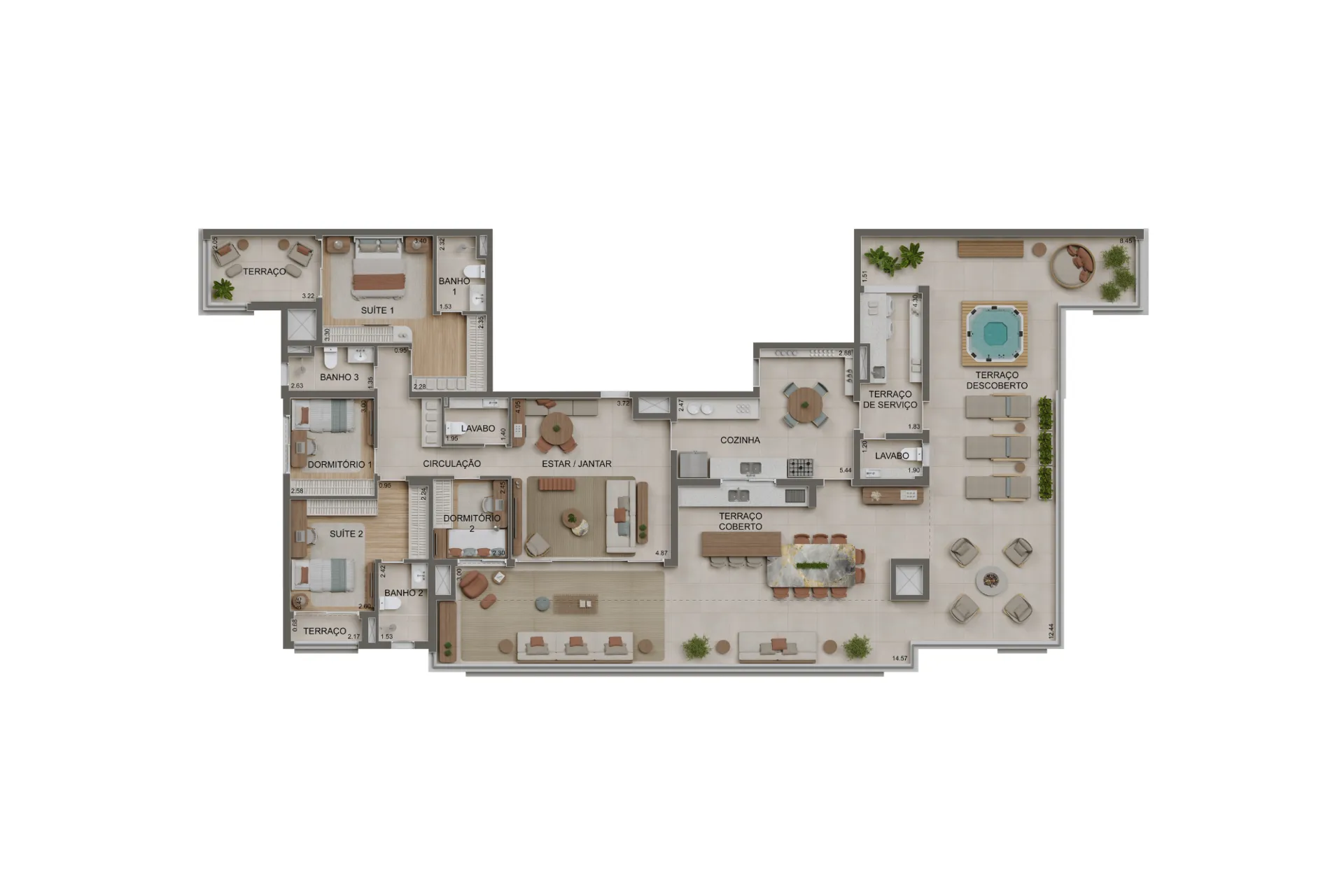 230m² 4 dorms sendo 2 suítes | Penthouse