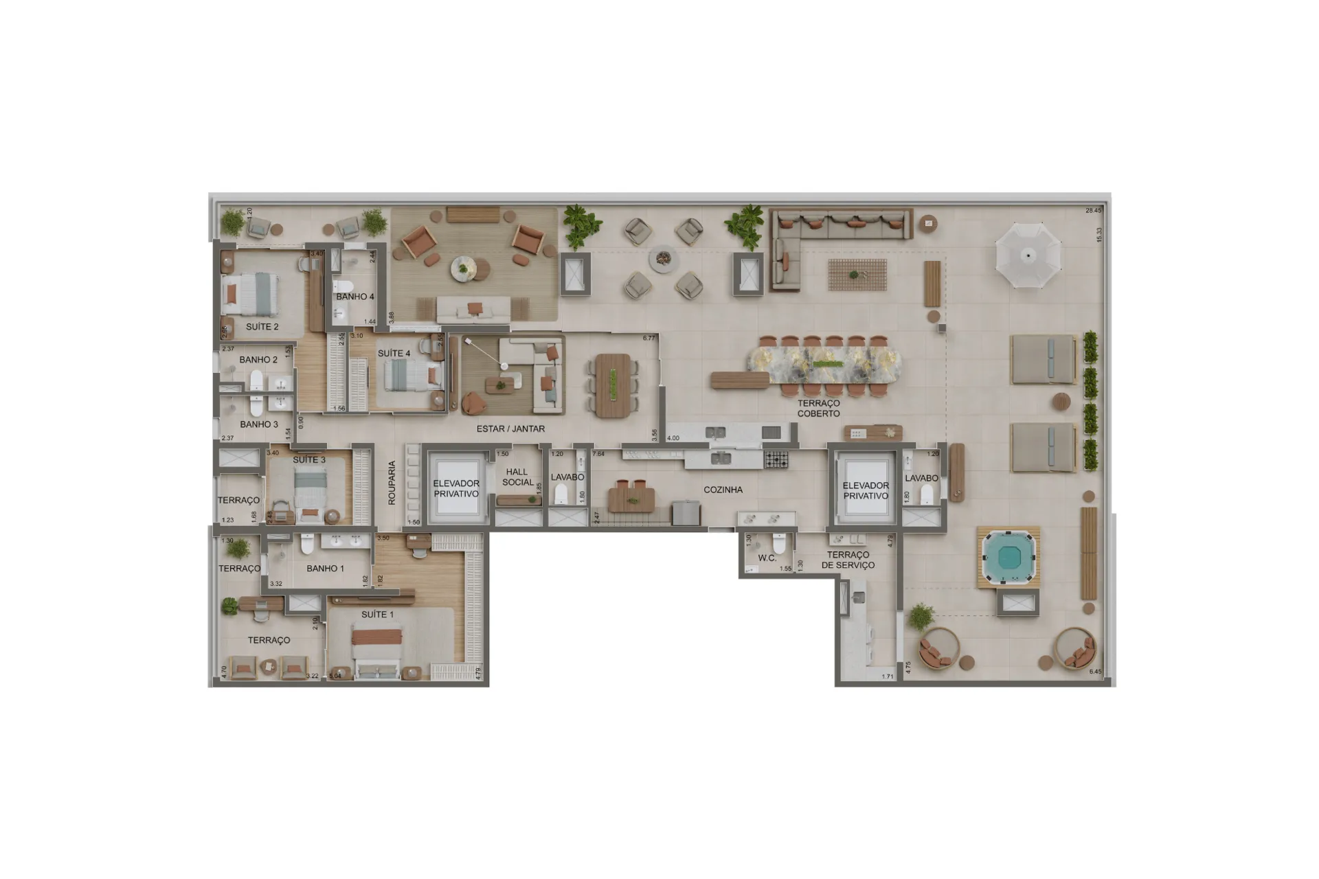 389m² com 4 suítes | Penthouse