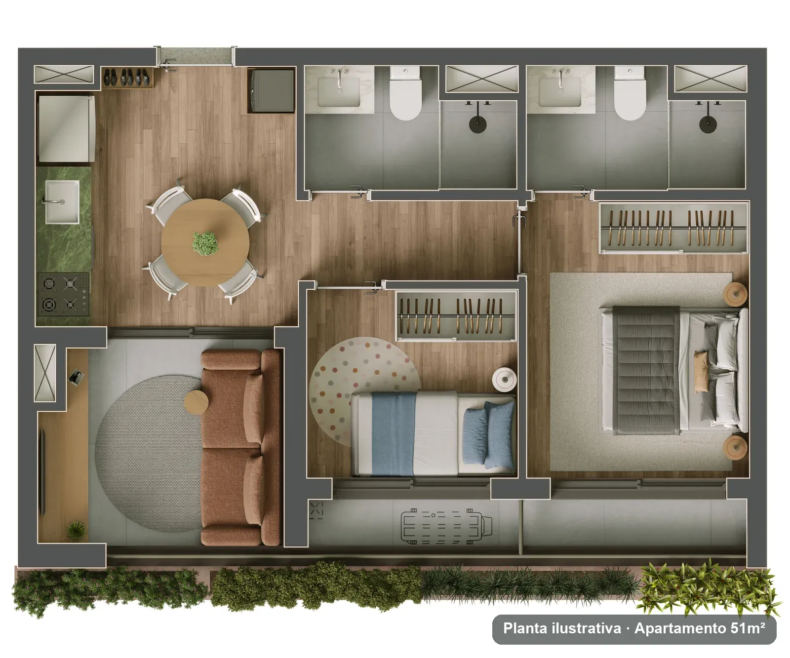Planta de 51 m²