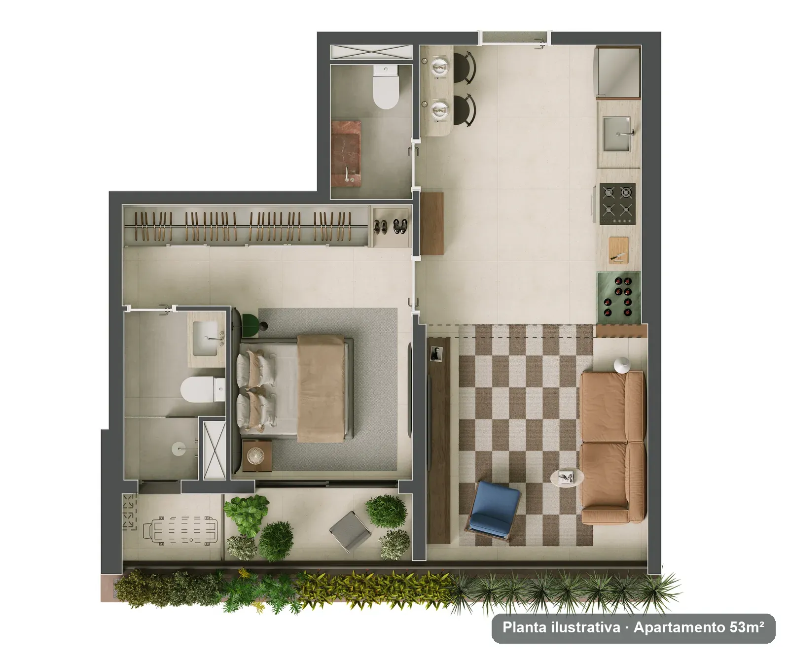 Planta de 53 m²