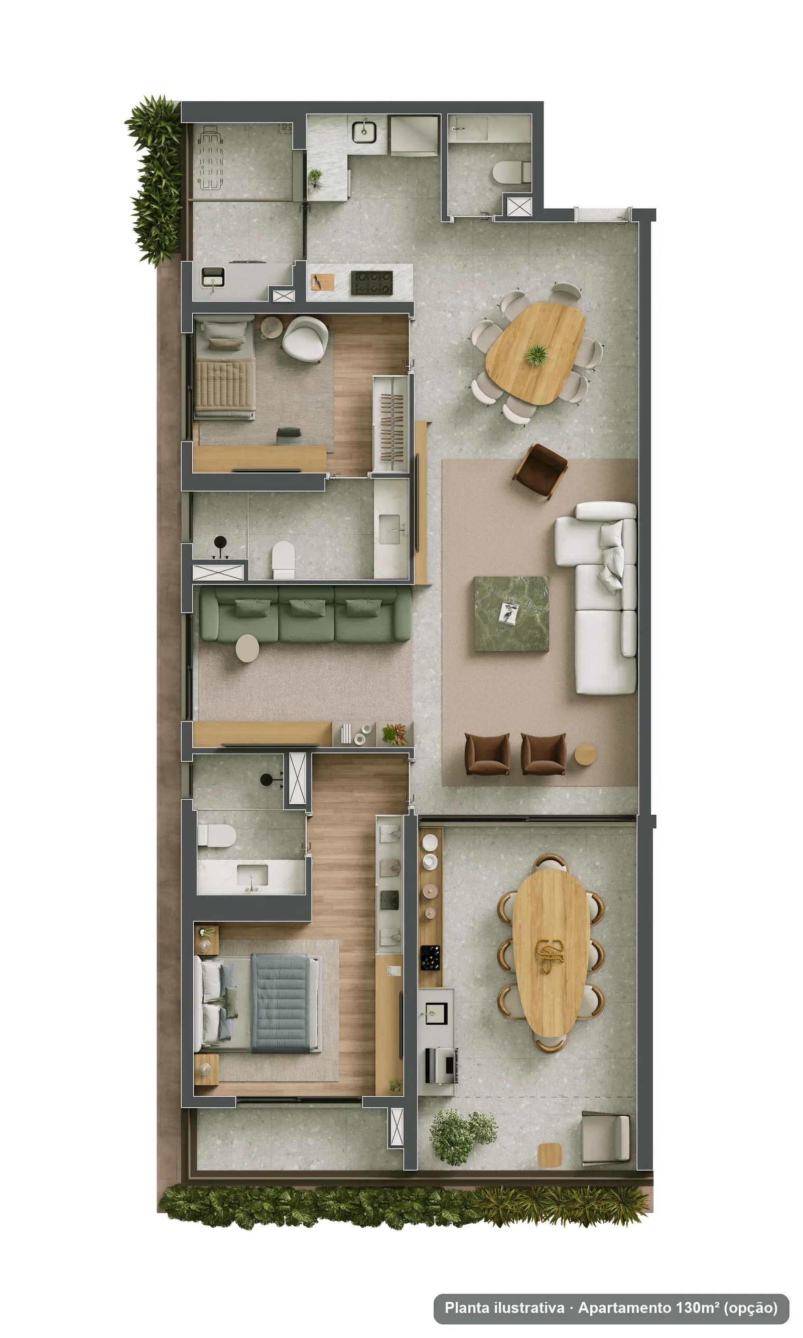 Planta de 130 m²